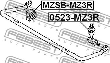 Febest 0523-MZ3R - Brat / bieleta suspensie, stabilizator www.parts5.com