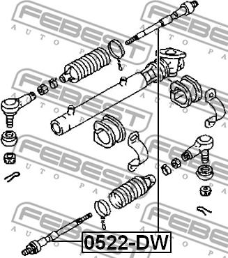 Febest 0522-DW - Inner Tie Rod, Axle Joint www.parts5.com