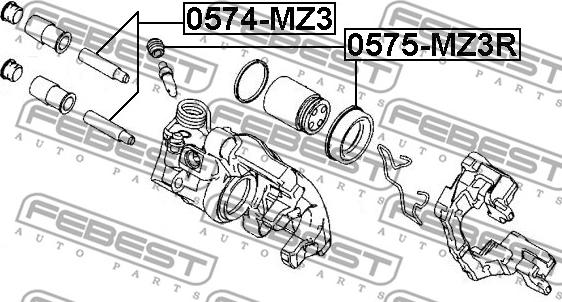 Febest 0575-MZ3R - Repair Kit, brake caliper www.parts5.com