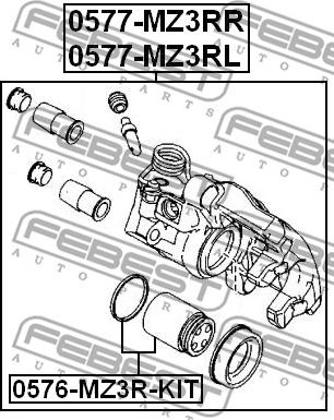 Febest 0576-MZ3R-KIT - Zestaw naprawczy, zacisk hamulca www.parts5.com