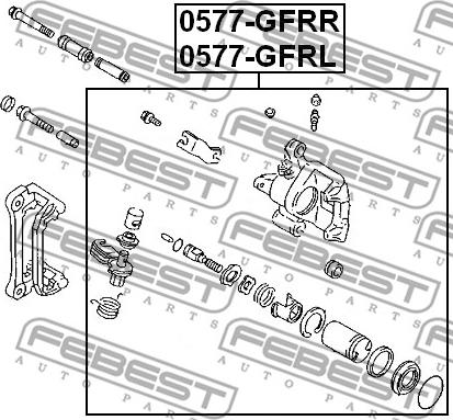 Febest 0577-GFRL - Brake Caliper www.parts5.com