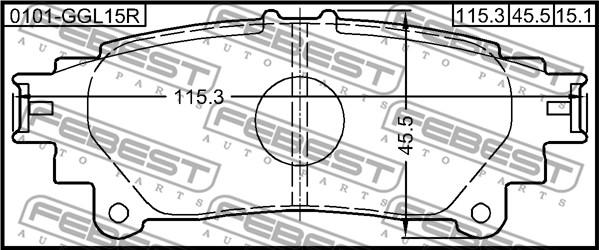 Febest 0101-GGL15R - Brake Pad Set, disc brake parts5.com