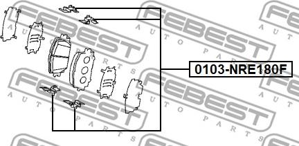 Febest 0103-NRE180F - Accessory Kit for disc brake Pads www.parts5.com