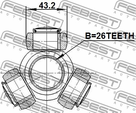 Febest 0116-ACV40 - Trikraki spojni element, pogonska gred www.parts5.com