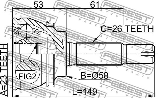 Febest 0110-054 - Set articulatie, planetara www.parts5.com