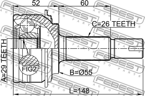 Febest 0110-NGJ10 - Set articulatie, planetara www.parts5.com