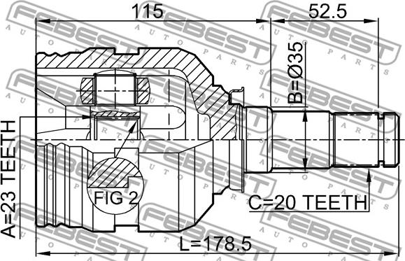 Febest 0111-SXM10LH - Set articulatie, planetara www.parts5.com