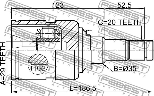 Febest 0111-ZZE132LH - Set articulatie, planetara www.parts5.com