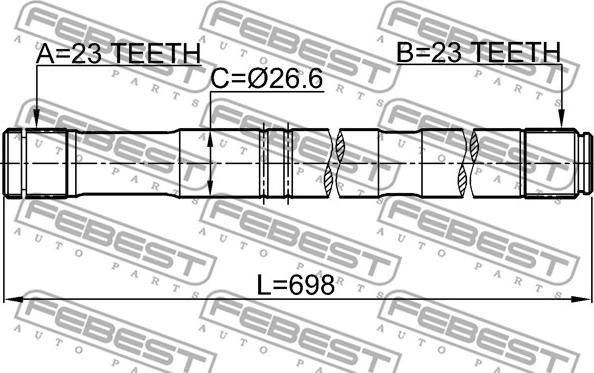 Febest 0112-ZZT251RH - Drive Shaft www.parts5.com