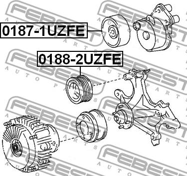 Febest 0187-1UZFE - Deflection / Guide Pulley, v-ribbed belt www.parts5.com