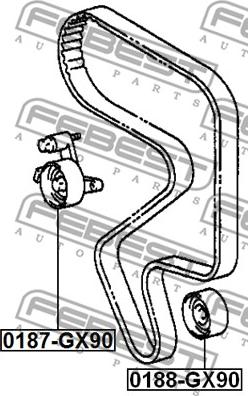 Febest 0187-GX90 - Tensioner Pulley, timing belt parts5.com