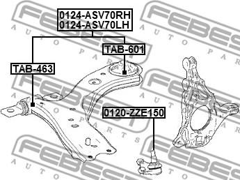 Febest 0124-ASV70LH - Brat, suspensie roata www.parts5.com