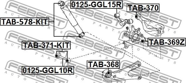 Febest TAB-371-KIT - Uležištenje, upravljač www.parts5.com