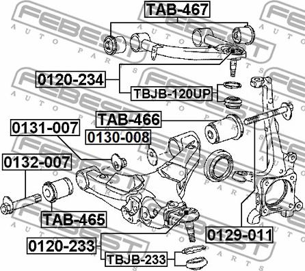 Febest 0120-233 - BALL JOINT FRONT LOWER ARM parts5.com