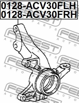 Febest 0128-ACV30FLH - KNUCKLE STEERING LEFT parts5.com