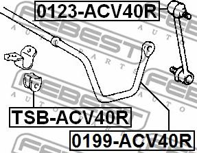 Febest 0199-ACV40R - Sway Bar, suspension parts5.com