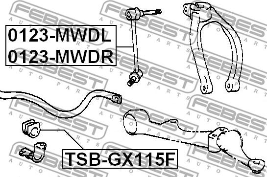 Febest 0123-MWDL - Rod / Strut, stabiliser www.parts5.com