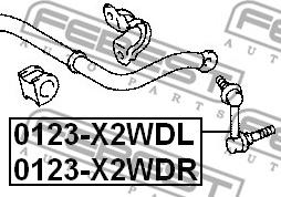 Febest 0123-X2WDR - Rod / Strut, stabiliser www.parts5.com