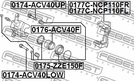 Febest 0177C-NCP110FL - Set montaj etriere frana www.parts5.com