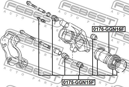 Febest 0175-GGN15F - Kit de réparation, étrier de frein www.parts5.com