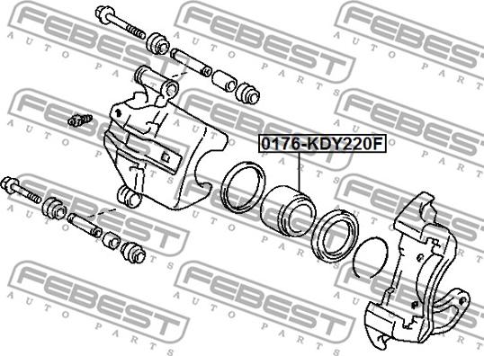 Febest 0176-KDY220F - Piston, etrier frana www.parts5.com