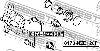 Febest 0173-NZE120F - Manseta, vodilo sedla kolutne zavore www.parts5.com