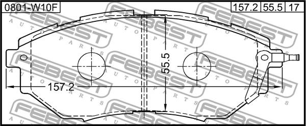 Febest 0801-W10F - Komplet kočnih obloga, disk kočnica www.parts5.com