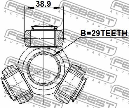 Febest 0816-B9 - Tripod Hub, drive shaft www.parts5.com