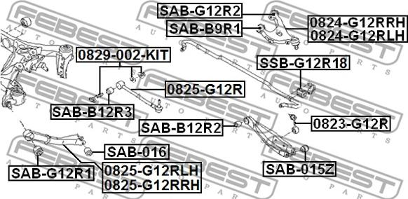 Febest 0829-002-KIT - Βίδα διόρθωσης γωνίας κάμπερ www.parts5.com