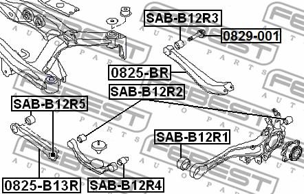 Febest SAB-B12R3 - Puks www.parts5.com