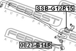 Febest SSB-G12R15 - Coussinet de palier, stabilisateur www.parts5.com