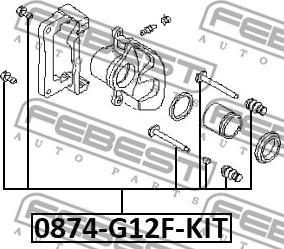 Febest 0874-G12F-KIT - Guide Bolt, brake caliper www.parts5.com