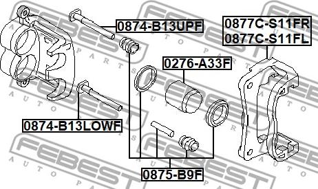 Febest 0877C-S11FL - Brake Caliper Bracket Set www.parts5.com