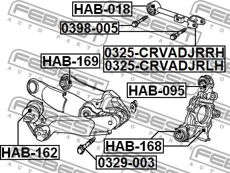 Febest 0398-005 - Болт, поперечный рычаг подвески www.parts5.com