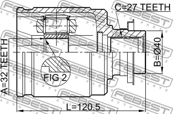 Febest 0311-CRVLH - Kompletan kardan, pogonsko vratilo www.parts5.com