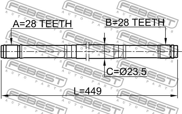 Febest 0312-EK3RH - Drive Shaft www.parts5.com