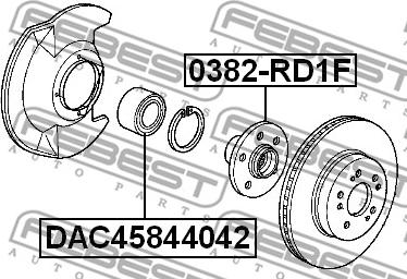 Febest DAC45844042 - Wheel Bearing parts5.com