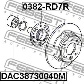 Febest DAC38730040M - Pyöränlaakeri www.parts5.com