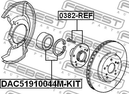 Febest DAC51910044M-KIT - Ložisko kola www.parts5.com