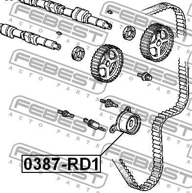 Febest 0387-RD1 - Zatezni valjak, zupčasti remen www.parts5.com