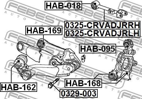 Febest 0325-CRVADJRLH - Рычаг подвески колеса www.parts5.com