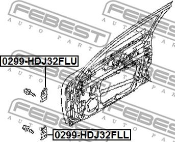 Febest 0299-HDJ32FLU - Door Hinge parts5.com