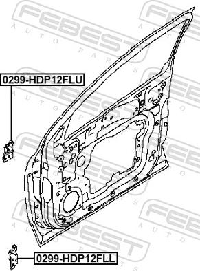 Febest 0299-HDP12FLU - Door Hinge www.parts5.com