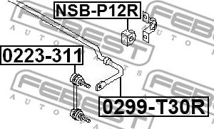 Febest 0299-T30R - Sway Bar, suspension parts5.com