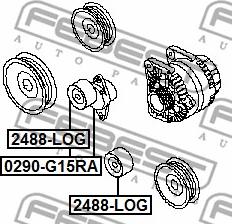 Febest 0290-G15RA - Τεντωτήρας ιμάντα, ιμάντας poly-V www.parts5.com