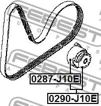 Febest 0290-J10E - Szíjfeszítő, hosszbordás szíj www.parts5.com