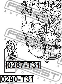 Febest 0290-T31 - Szíjfeszítő, hosszbordás szíj www.parts5.com