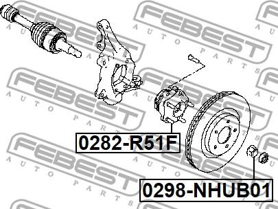 Febest 0298-NHUB01 - Axle Nut, drive shaft parts5.com