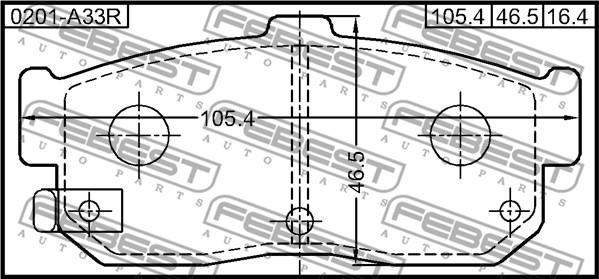 Febest 0201-A33R - Brake Pad Set, disc brake www.parts5.com