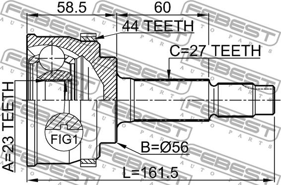 Febest 0210-066A44 - Joint Kit, drive shaft www.parts5.com